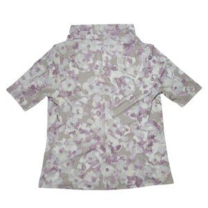 Calvin Klein Womens Floral Short Sleeve Top Polyester/Spandex Blend, Size S, NWT